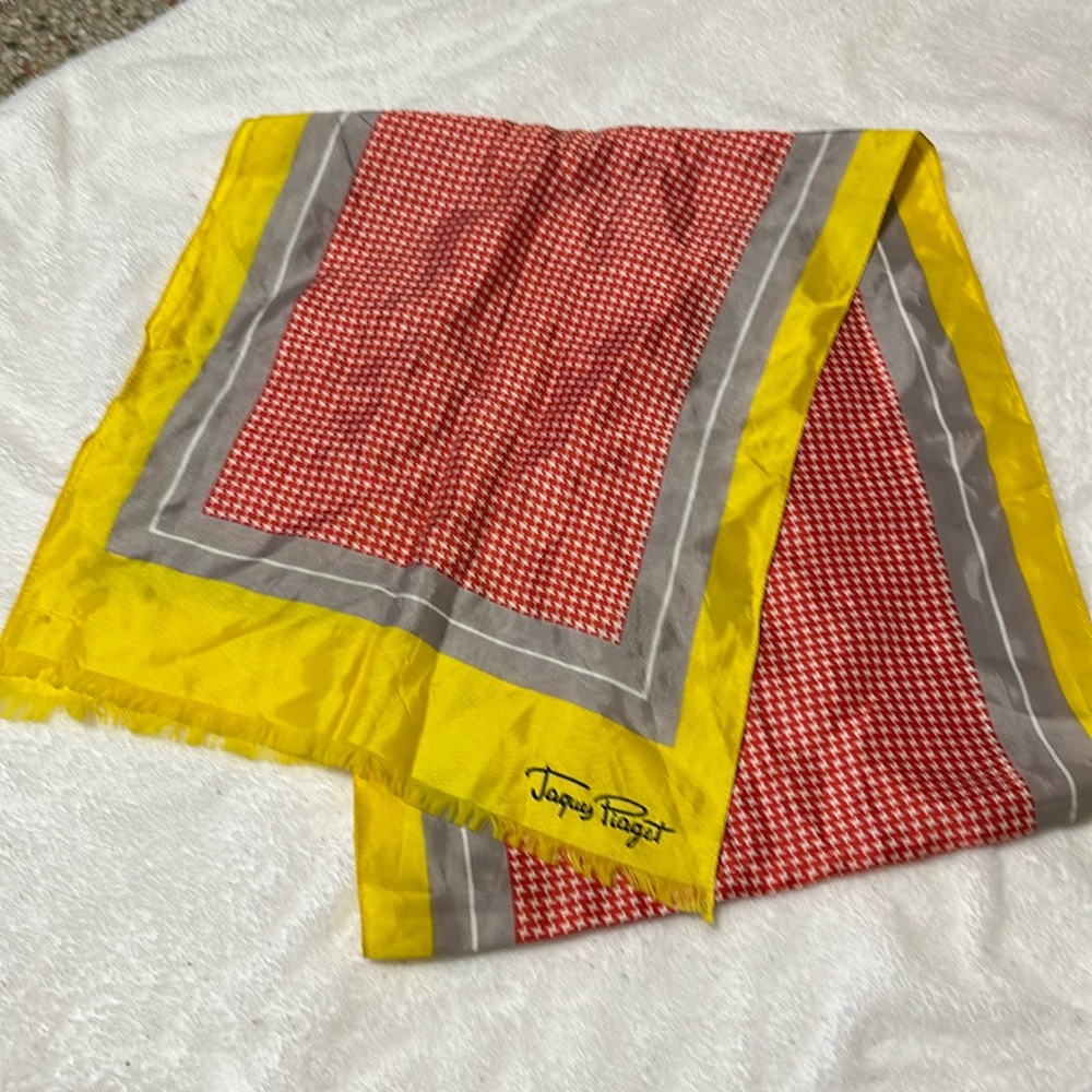 Jaques Piaget Vintage Silky Geometric Print Scarf - Picture 2 of 4